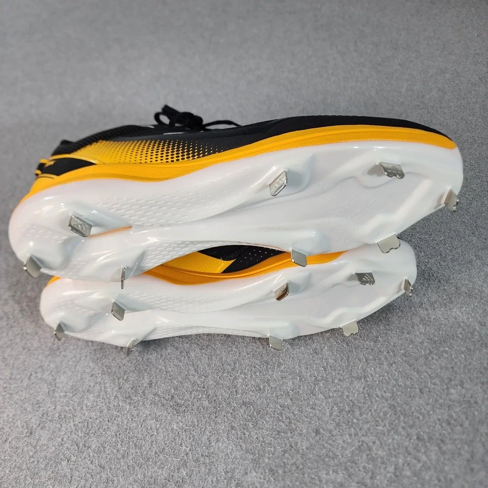 Adidas Icon 7 Baseball Metal Cleats Mens Size 15 Black‎ Yellow Stealtrax S23856